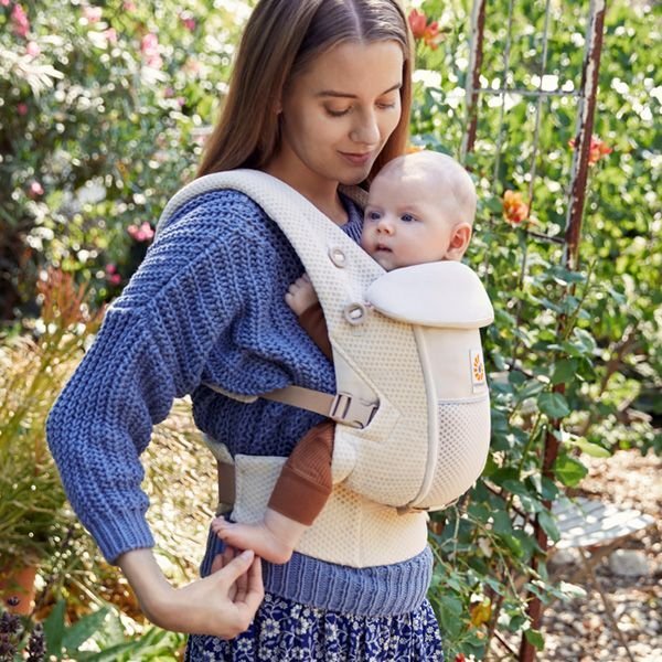 画像13: ErgoBabyCarrier アダプト ソフトフレックス SG ナチュラルベージュ  専用カバーセット（本体SG＋専用カバー/ラインドットピンク） (13)