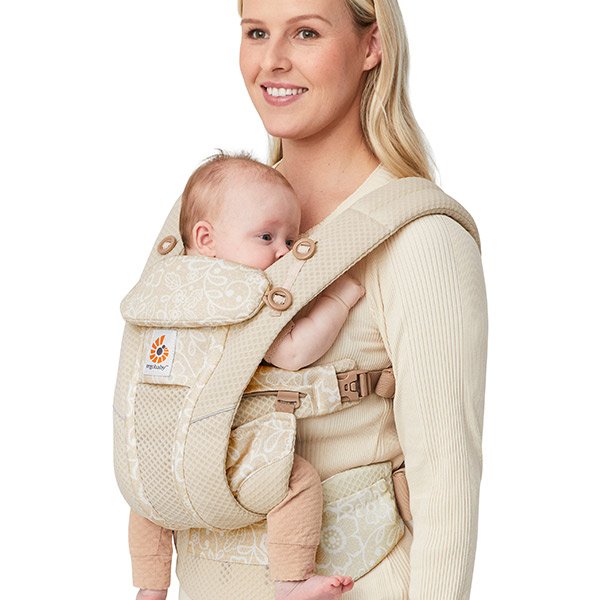 画像9: ErgoBabyCarrier オムニ ブリーズ クリームフラワーレース 専用カバーセット(本体SG+専用カバー/ダブルガーゼ アイボリー) (9)