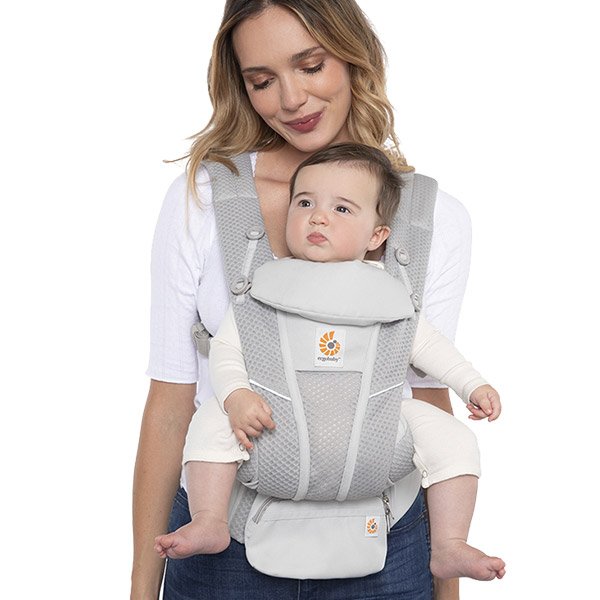画像10: ErgoBabyCarrier オムニ ブリーズ パールグレー あったか防寒2点セット（オムニ ブリーズ+マルチプル防寒ケープ / グレー） (10)