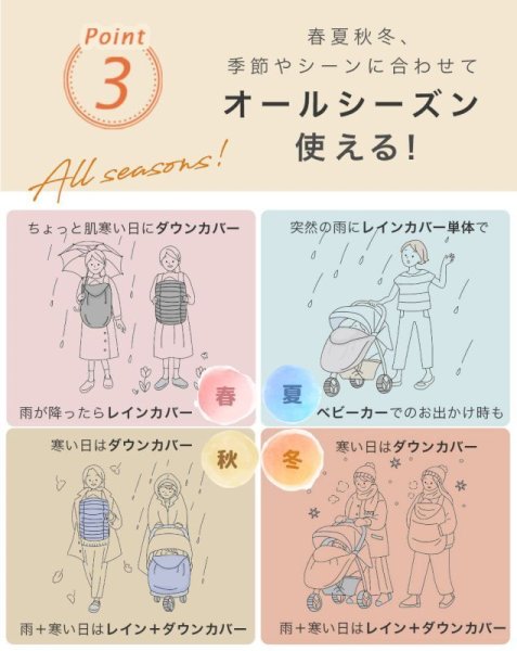 画像12: BabyHopper(ベビーホッパー) オールウェザーダウン3WAY防寒ケープ / ブラック (12)