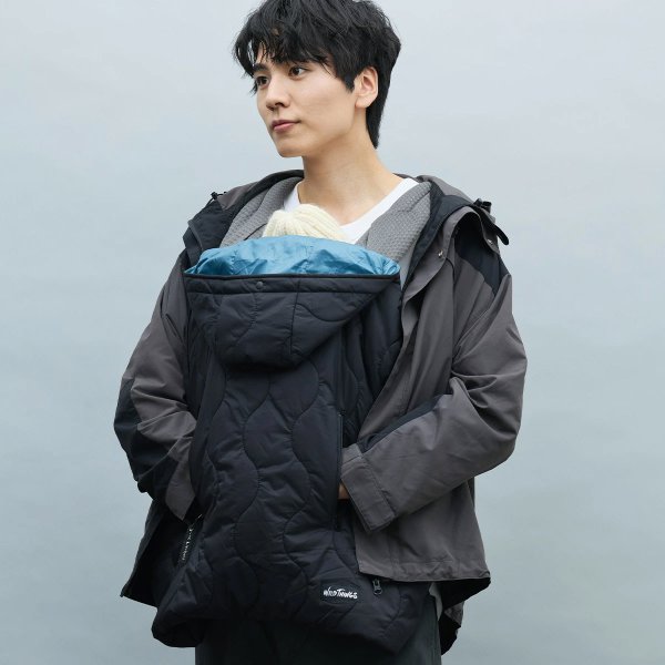 画像2: 【2025年モデル】WILD THINGS × BabyHopper(ワイルドシングス×ベビーホッパー) キルティング防寒ケープ / ブラック (2)