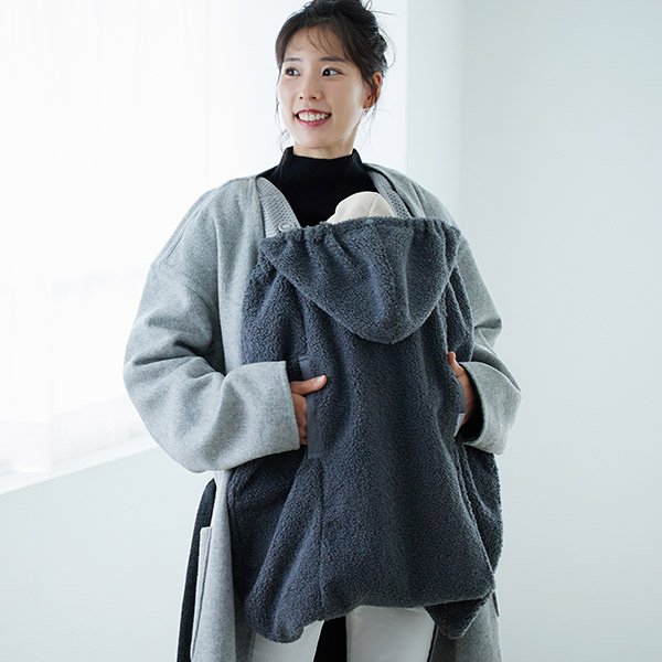 画像4: BabyHopper（ベビーホッパー） シープボア防寒ケープ グレー (4)