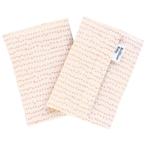 画像1: 【よだれパッドプレゼント対象商品】サッキングパッド　ラインドットピンク (1)