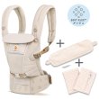 画像1: ErgoBabyCarrier アダプト ソフトフレックス SG ナチュラルベージュ  専用カバー付き3点セット（本体SG＋専用カバー＋よだれパッド/ラインドットピンク） (1)