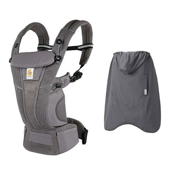 画像1: ErgoBabyCarrier オムニ ブリーズ グラファイトグレー オールシーズン2点セット（オムニ ブリーズ+オールウェザーダウン3WAY防寒ケープ / グレー） (1)