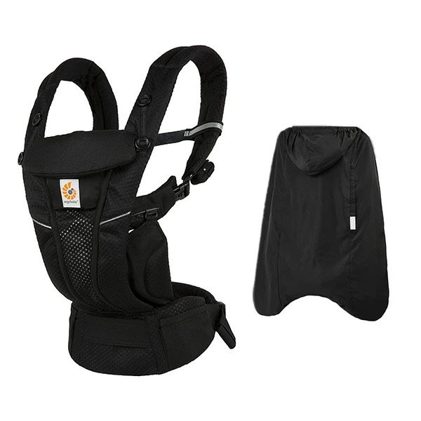 画像1: ErgoBabyCarrier オムニ ブリーズ オニキスブラック オールシーズン2点セット（オムニ ブリーズ+オールウェザーダウン3WAY防寒ケープ / ブラック） (1)