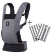 画像1: 【10月下旬頃より順次発送】ErgobabyCarrier エルゴ アウェイ グラファイトグレー よだれパッドセット（本体SG＋よだれパッド／ブラックストライプ） (1)