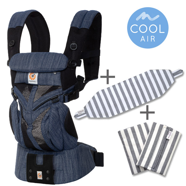 ErgoBabyCarrier オムニ 360 クールエア インディゴウィーブ 専用カバー付き3点セット