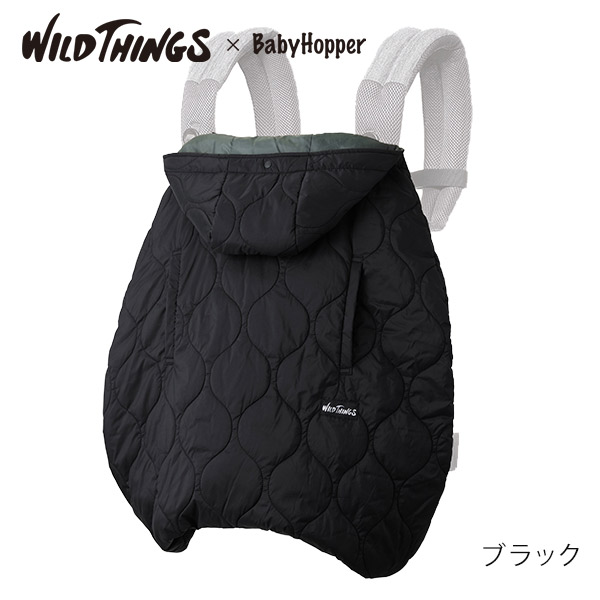 WILD THINGS × BabyHopper（ワイルドシングス×ベビーホッパー） キルティング防寒ケープ / ブラック