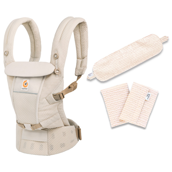 ErgoBabyCarrier ADAPT SoftFlex アダプト ソフトフレックス SG ナチュラルベージュ ／ ラインドットピンク 専用カバー付き3点セット