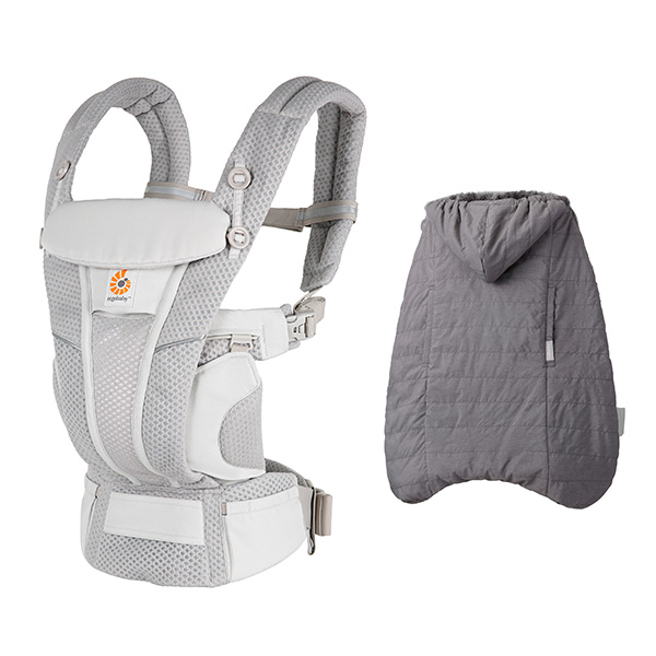 ErgoBabyCarrier OMNI breeze オムニ ブリーズ SG パールグレー／あったか防寒2点セット