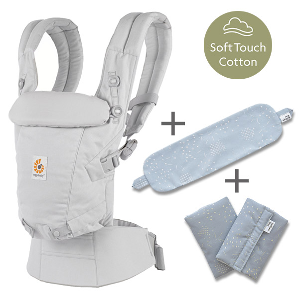 ErgoBabyCarrier ADAPT SoftFlex アダプト ソフトタッチ SG パールグレー／ジオメトリー 専用カバー付き3点セット