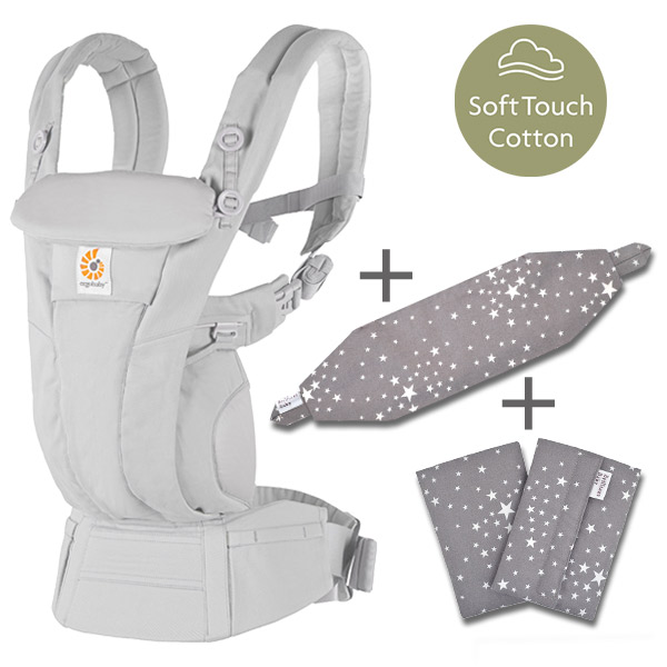 ErgoBabyCarrier オムニ ドリーム パールグレー 専用カバー付き3点セット（本体SG＋専用カバー＋よだれパッド／スターダストグレー）