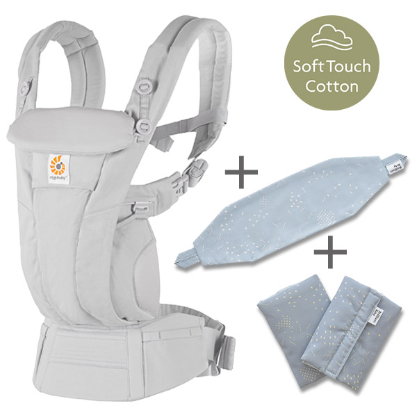 ErgoBabyCarrier オムニ ドリーム パールグレー 専用カバー付き3点セット（本体SG＋専用カバー＋よだれパッド／ジオメトリー）