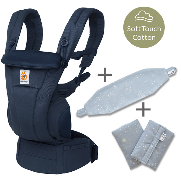 ErgoBabyCarrier オムニ ドリーム ミッドナイトブルー 専用カバー付き3点セット（本体SG＋専用カバー＋よだれパッド／ジオメトリー）