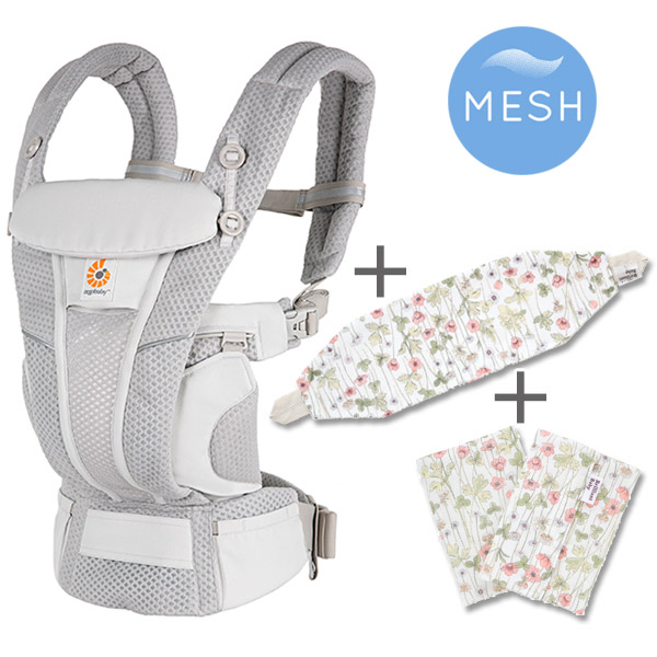 ErgoBabyCarrier OMNI breeze オムニ ブリーズ SG パールグレー／ジョセフィンズガーデン アイボリー 専用カバー付き3点セット